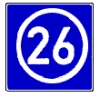 Nummernschild f�r Knotenpunkte der Autobahnen