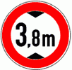 Verbot f�r Fahrzeuge �ber die angegebene H�he einschlie�lich Ladung