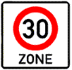 Beginn der Zone 30 km/h